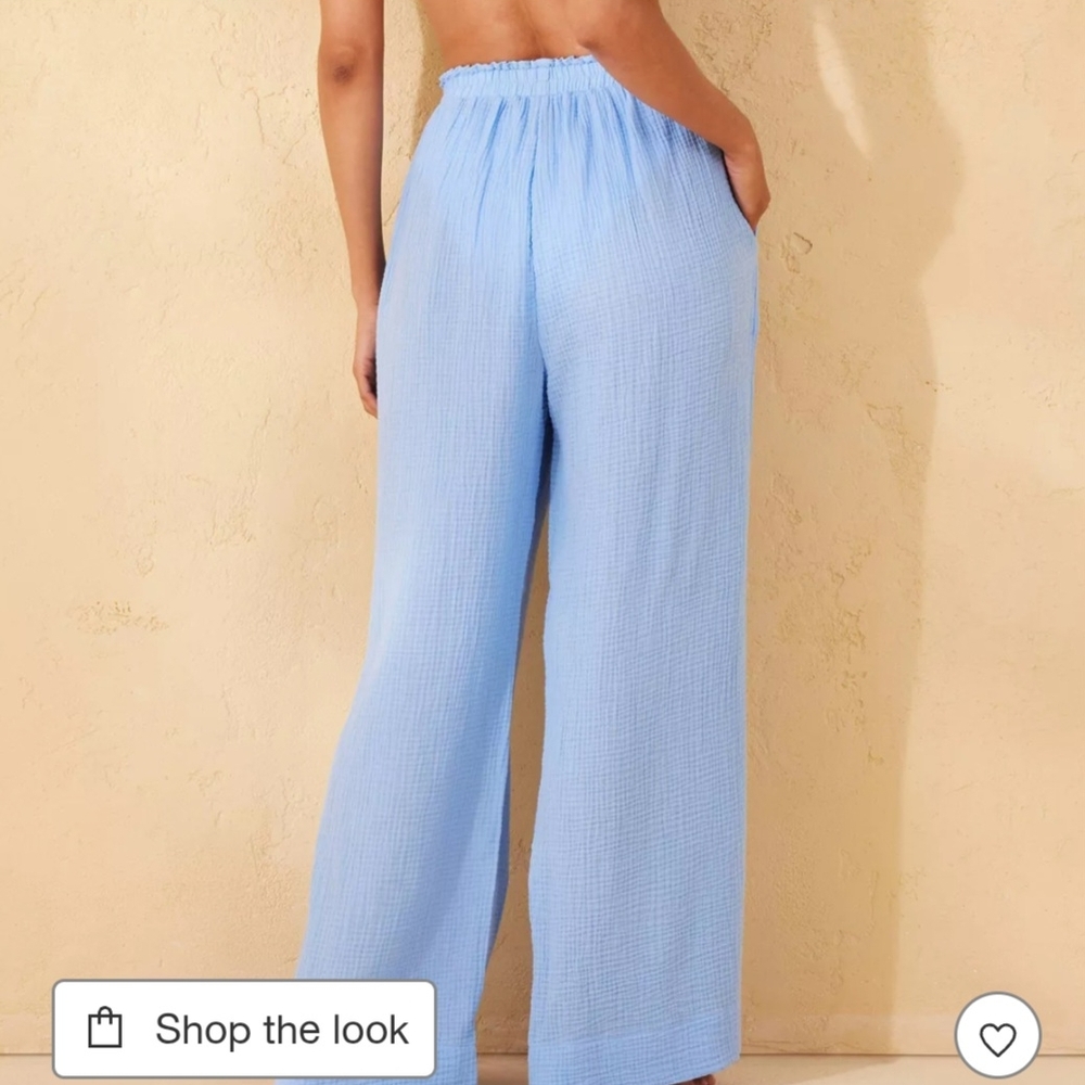 Shade & Shore Sky Blue Wide-Leg Pants Beach/pool Size Large - Picture 4 of 5